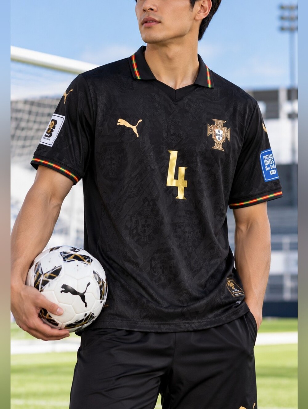 PUMA Portugal Black Gold Special Edition Jersey NWT Men XL